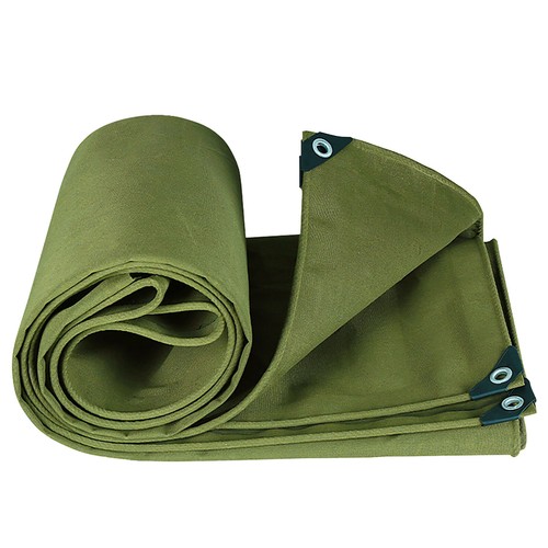 Heavy Duty Waterproof Canvas Tarp 16 Oz Cotton Canvas Tarpaulin Cover Tent - Picture 11 of 24