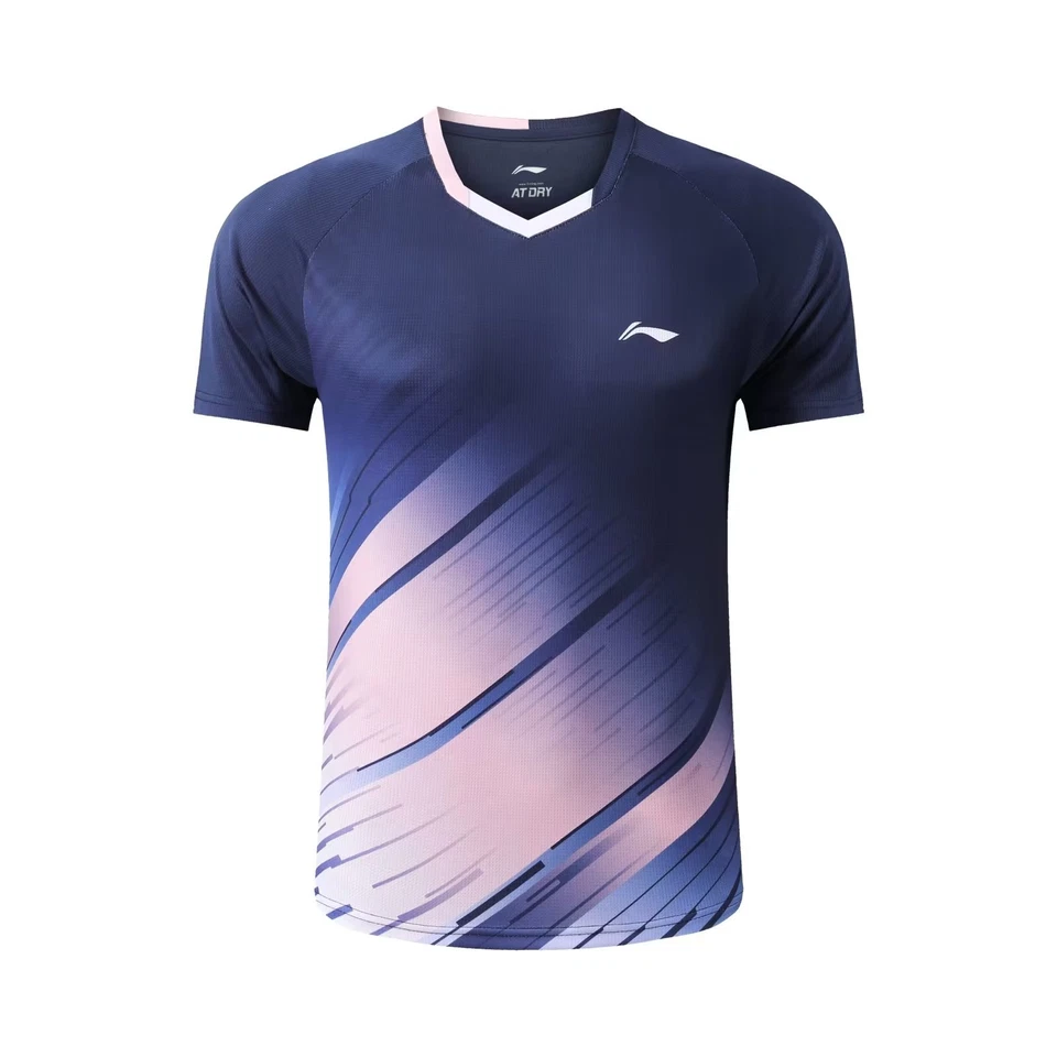 2023 New Li-Ning Men's Badminton Tops Table Tennis Clothes T-Shirts Adult Kid - Image 4 of 4