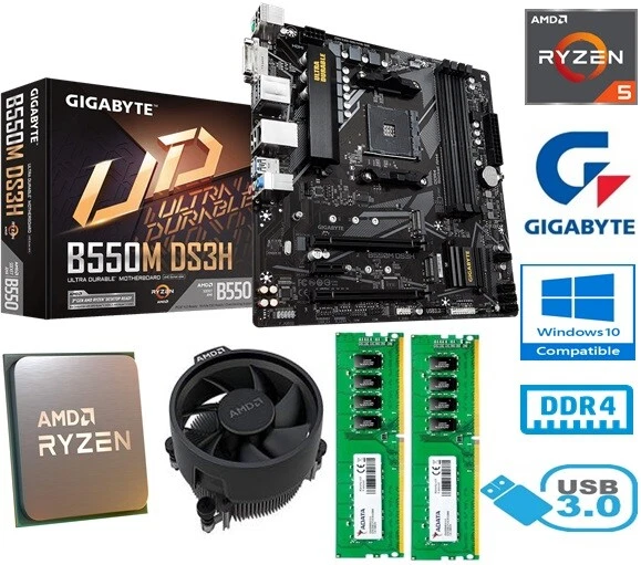 AMD RYZEN 5 5600X BUNDLE - 6 CORE - MOTHERBOARD - 16GB RAM | eBay