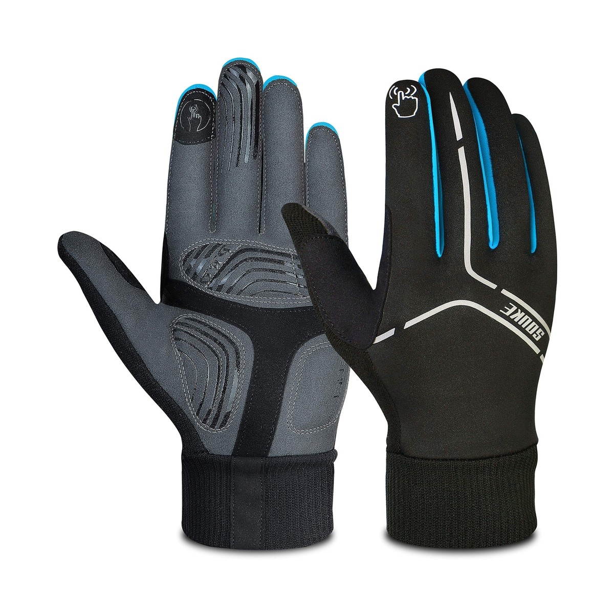 Souke Sports Winter Cycling Gloves Men Women, Touch Screen Padded