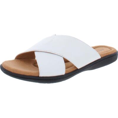 Array Womens Shoreline Patent Leather Slides Flat Sandals Shoes BHFO 2493