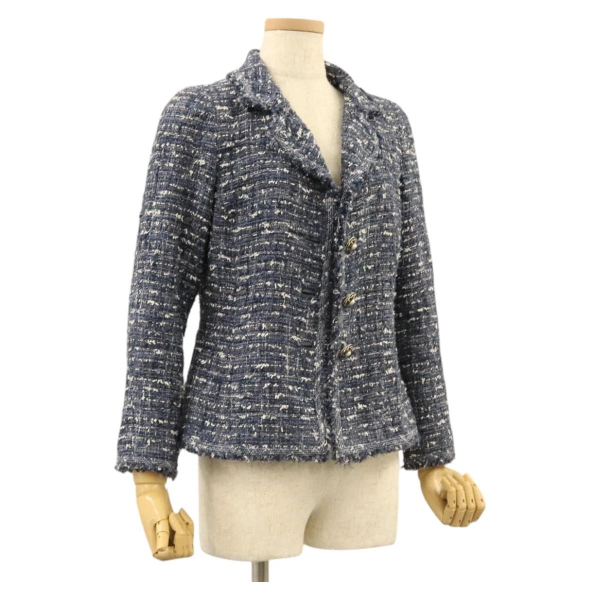 CHANEL Giacca 34 Giacca Tweed 34 Blu CC Autore BA1352AM