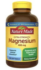 Nature Made Magnesium 400 mg Oxide Extra Strength 180 softgels, 180 Supply