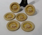 6 Vtg Glass Dairy Chocolate Milk Bottle Caps Lids Pottsville PA Pennsylvania
