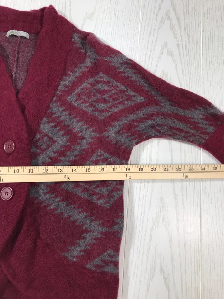 Suéter de Lana Horny Sapo Para Mujer S Rojo Azteca Cárdigan Abotonado Lana de Cordero Hervida Foto 4 de 4