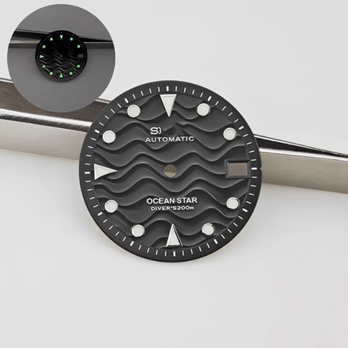 Green Luminous Dial Modified Diving Mechanical Watch 28.5MM for NH35 Movement - Picture 4 of 20