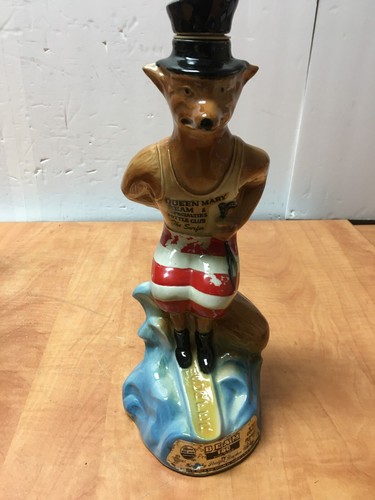 1975 Jim Beam Liquor Queen Mary Fox Surfer Decanter EMPTY