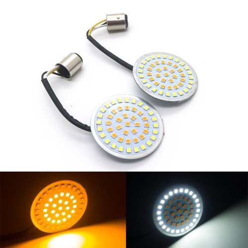 Bullet 1157 Amber White LED Turn Signal Insert For Harley Touring Sportster Dyna - Bild 1 von 10