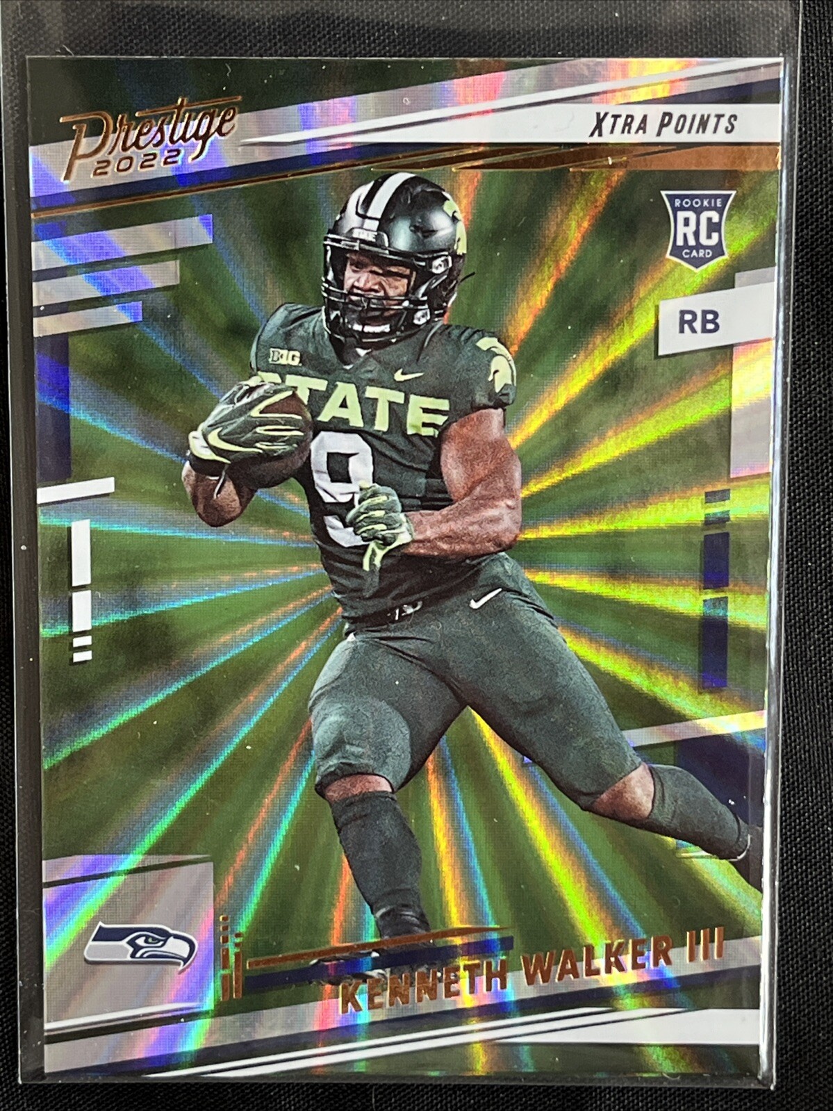 2022 Panini Prestige Kenneth Walker III RC Xtra Points Sunburst #314 Seahawks 🏈