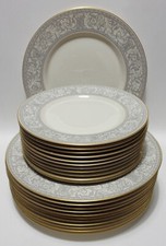 11 Franciscan Renaissance Gray Gold Trim Dinnerware 6 Dinner 5 Salad Plates