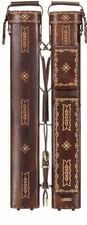 Instroke 3x5 Floral Etched Mahogany Leather Pool Cue Case w/ FREE Shipping