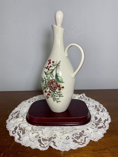 Lenox Williamsburg Collection Boxwood And Pine Cruet With Stopper Signed 10.5" - Picture 8 of 10