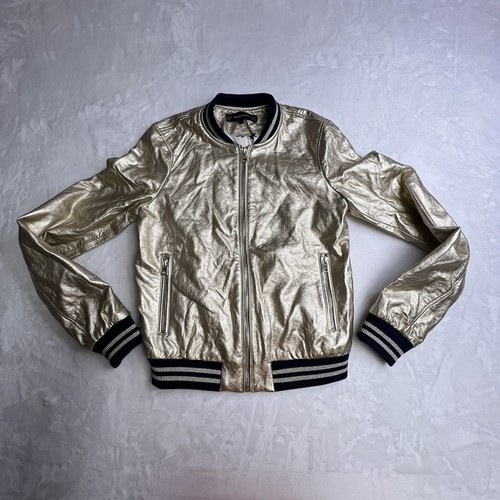 Zara Metallic Gold & Navy Jacket - XS - Afbeelding 2 van 8
