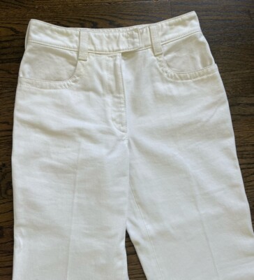 PRADA 2019 ストレートデニムパンツ ホワイト PRADA Milano Wide Leg Straight Pant White Denim Jeans Size