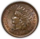 1907 Indian Head Cent Uncirculated UNC Coin #23641