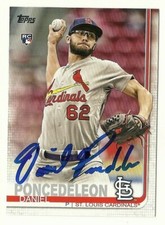 2019 TOPPS #140 DANIEL PONCEDELEON CARDINALS AUTOGRAPHED SIGNED BASEBALL CARD RC