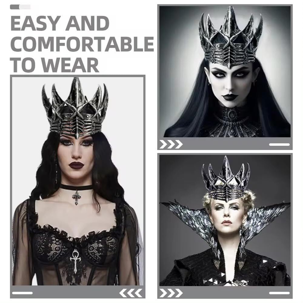 Gothic Queen Crown Headpiece for Halloween Cosplay Theater Stage Costume il_1080xN.6651833224_4gt8.jpg main image 4