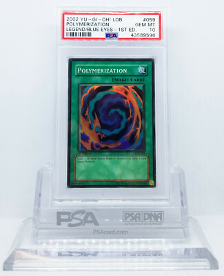 YUGIOH 1ST ED LOB-059 POLYMERIZATION SUPER RARE HOLO FOIL PSA 10