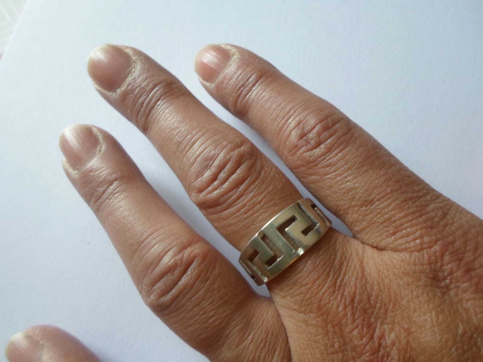 solid silver ring, openwork labyrinth, size 60 - image 2