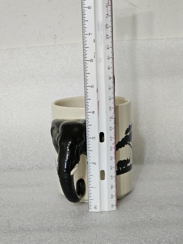 Tazas de café Elephant, negro/blanco B.K. Inc. Vintage Crazing, EE. UU. 12 oz. - Imagen 19 de 19