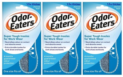 Odor Eaters Super Tuff Einlegesohlen 1 Paar strapazierfähige Arbeitskleidung Einlegesohlen (3er Pack)