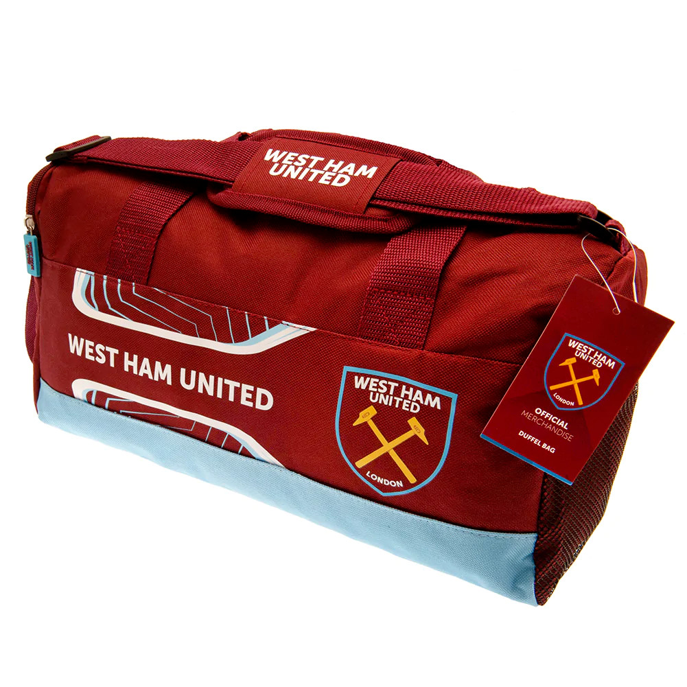 West Ham Duffle Bag Flash Design Football Gym School Bag Officially Licensed