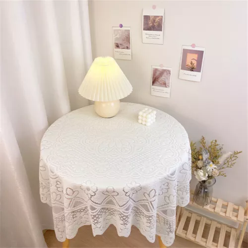 White Vintage Embroidered Lace Tablecloth Table Cloth Cover Wedding Party Decor - Picture 16 of 42