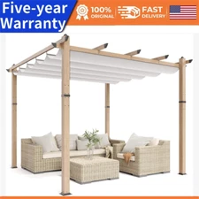 ✔️10x10 Ft Aluminum Pergola Outdoor Pergola with Adjustable Canopy for Backyard