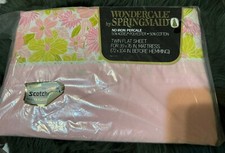 Vintage Wondercale Springmaid Twin Flat Sheet French Flowers Pink 72 104 Package