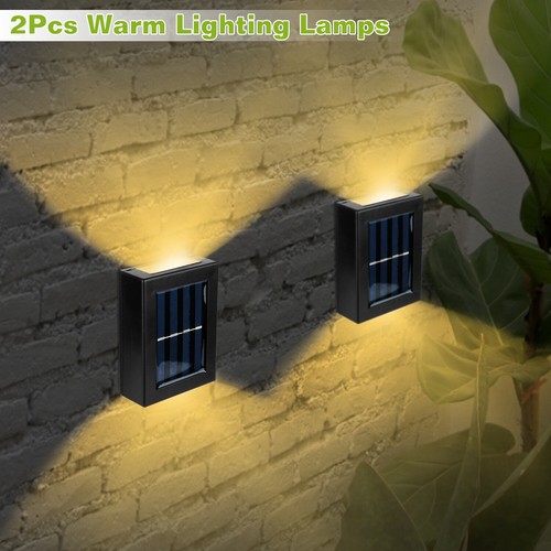 Outdoor Solar 2 LED Deck Lights Path Garden Patio Pathway Stairs Step Fence Lamp - Picture 21 of 25