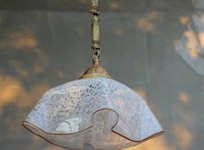 Vintage Glass Pendant Light Beautiful Mid Century Single Chandelier White glass