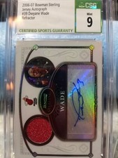 DWYANE WADE 2007 BOWMAN STERLING ROOKIE PATCH REFRACTOR AUTOGRAPH #143/199! HEAT