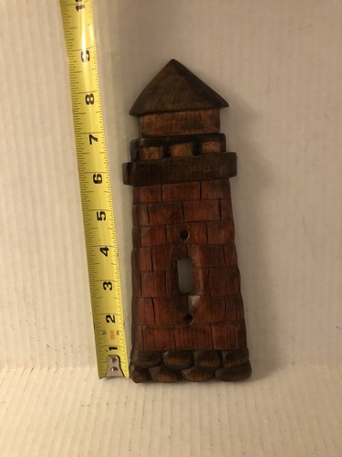 Lighthouse Light Switch Cover Wood Handmade Vintage Single Nautical