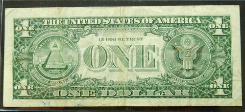 $1 Series 1999, Fancy radar binary serial 45555554, VF - Picture 2 of 2