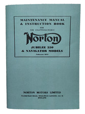 Norton Jubilee and Navigator Workshop Manual Motorcycle  Book Free UK Postage