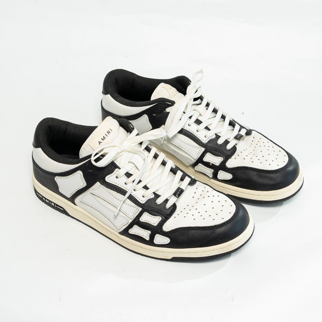 関税負担なし◆AMIRI◆SKEL-TOP LOW レザースニーカー ロゴ Amiri 'Skel Top Low' Men's sneakers whiteblack, US size 12