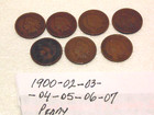Lot of 7 Indian Head Cents Us Coins 1900 1902 1903 1904 1905 1906 1907