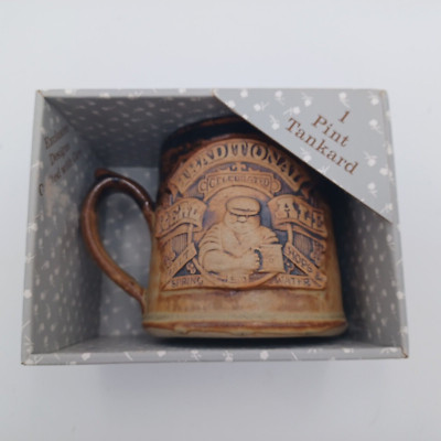 STONEBRIDGE Pottery Traditional Real Ale 1 Pint Tankard Mug Embossed New w/Box