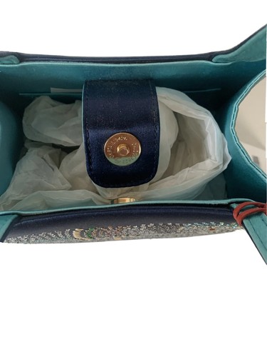 Braccialini italienische Leder & Seide Handtasche Firenze Cigno B3731 Elefant nieten - Bild 11 von 24