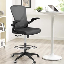 Drafting Chair Tall Office Chair Adjustable Height with Lumbar Support Arms