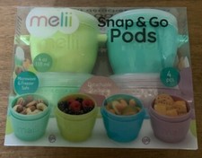 Melii Snap Go Pods 4oz with lids 4 Pack baby food container freeze stackable