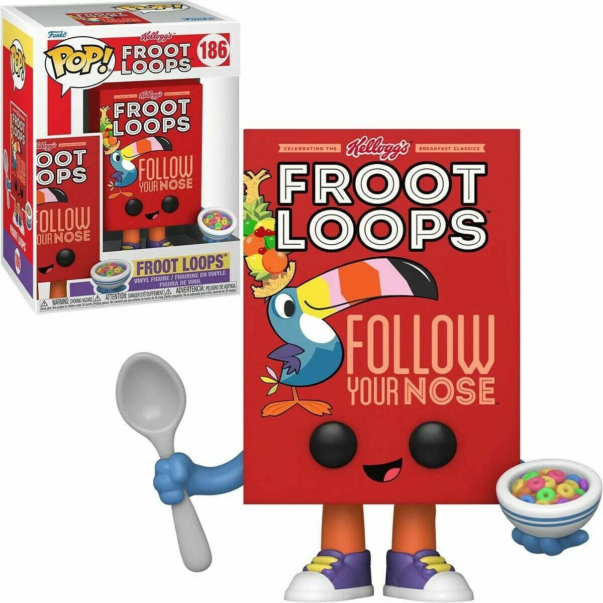 KELLOGG'S FROOT LOOPS CEREAL BOX 3.75"" POP VINYL FIGURE FUNKO 25
