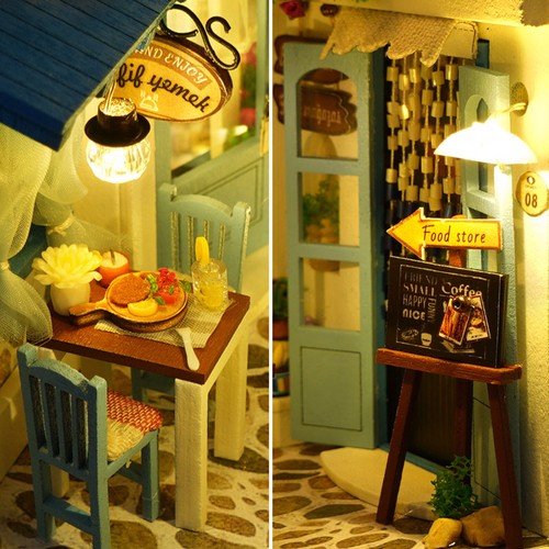 3D Wooden Book Nook Kit DIY Miniature House Book Nook Model LED Bookshelf Decor - Picture 6 of 34
