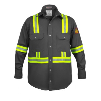 #ad #ad Flame Resistant FR High Visibility Hi Vis 100%C Light Weight Shirt $50.86