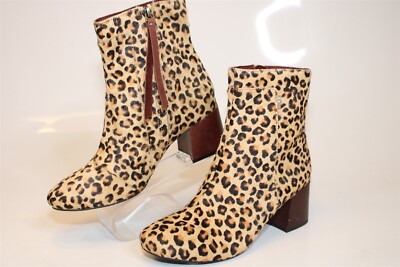 TOMS Emmy NEW Hair On Leather NEW Womens Size 6 Heeled Tan Ankle Boots 10014189