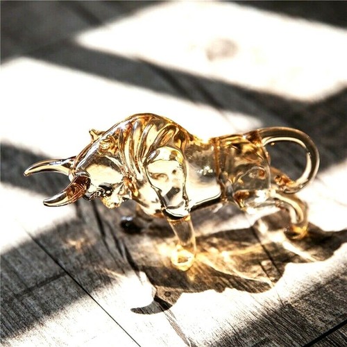 Sculpture Tabletop Home Office Decoration Crystal Bull Art Glass Statue Figurine - Picture 5 of 6