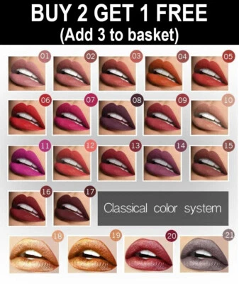 PUDAIER Long Lasting Waterproof Velvet Matte Lipstick Make up Liquid Lip Gloss