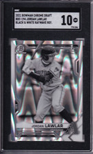 2021 Bowman Draft Chrome Jordan Lawlar Black & White Raywave Refractor RC SGC 10