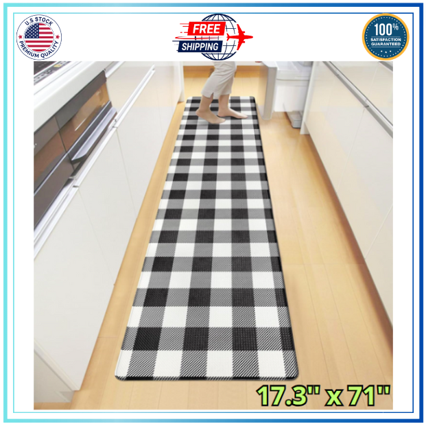Long Kitchen Mat and Rug Anti Fatigue Mats for Kitchen Floor Runner 17.3''x71...