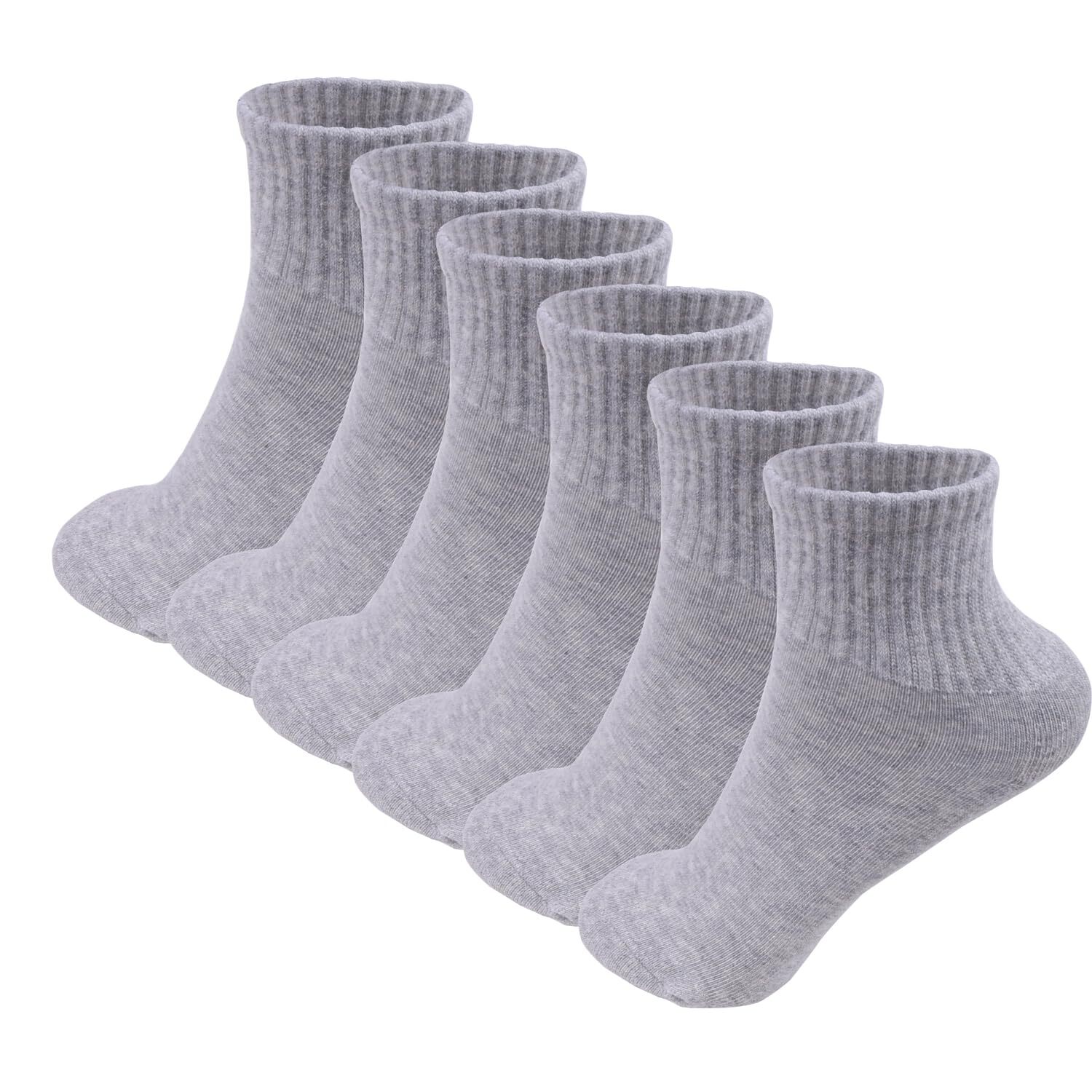 6 Pack-Men's Athletic Compression Quarter Ankle Low Cut Cotton Socks Cushione...